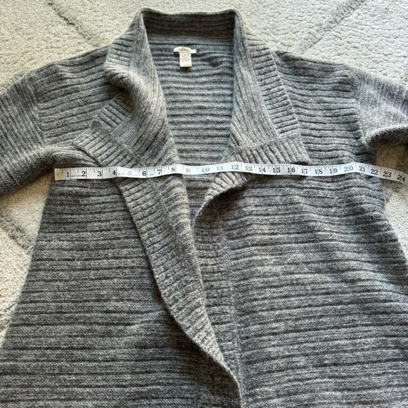 Sundance gray sweater cardigan Lambs Wool Mohair Grey Knit Open Long line XL - Picture 3 of 6